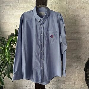 Boise State Campus Specialties Blue Plaid Check Button Down Shirt Size XL